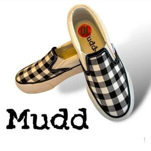 Youth Sneaker Slip On Kids Shoe Checks Plaid NEW Sz 10 Mudd